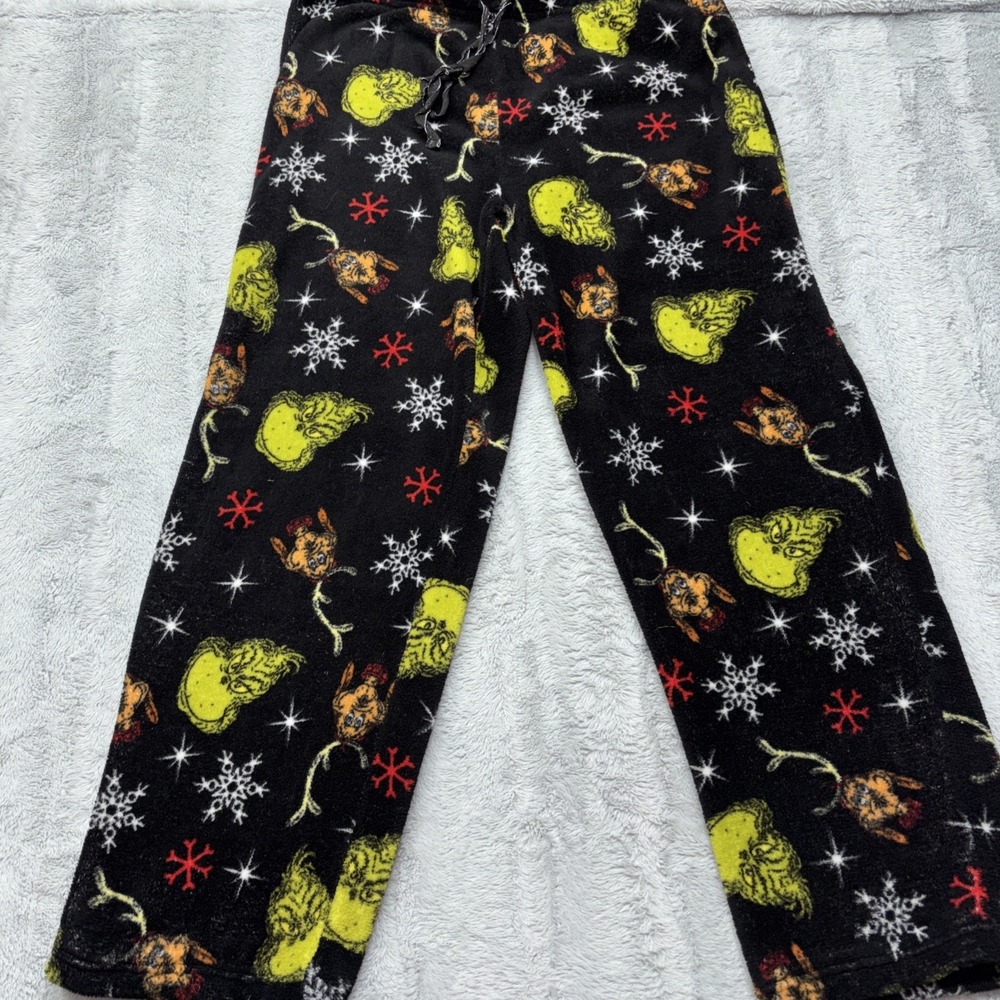 Dr. Seuss Men's GRINCH Christmas Fleece Plush Pajama Pants